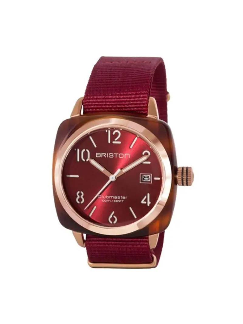 Briston Clubmaster Classic Acetate Hms Gold Red Sunray Dial 40Mm 1