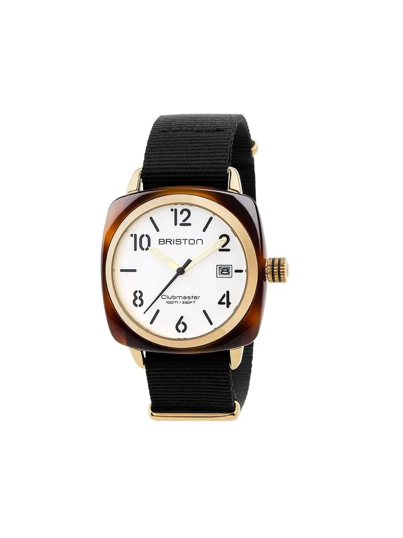 Briston Clubmaster Classic Acetate Hms Gold White Dial And Yellow Gold 40Mm 1