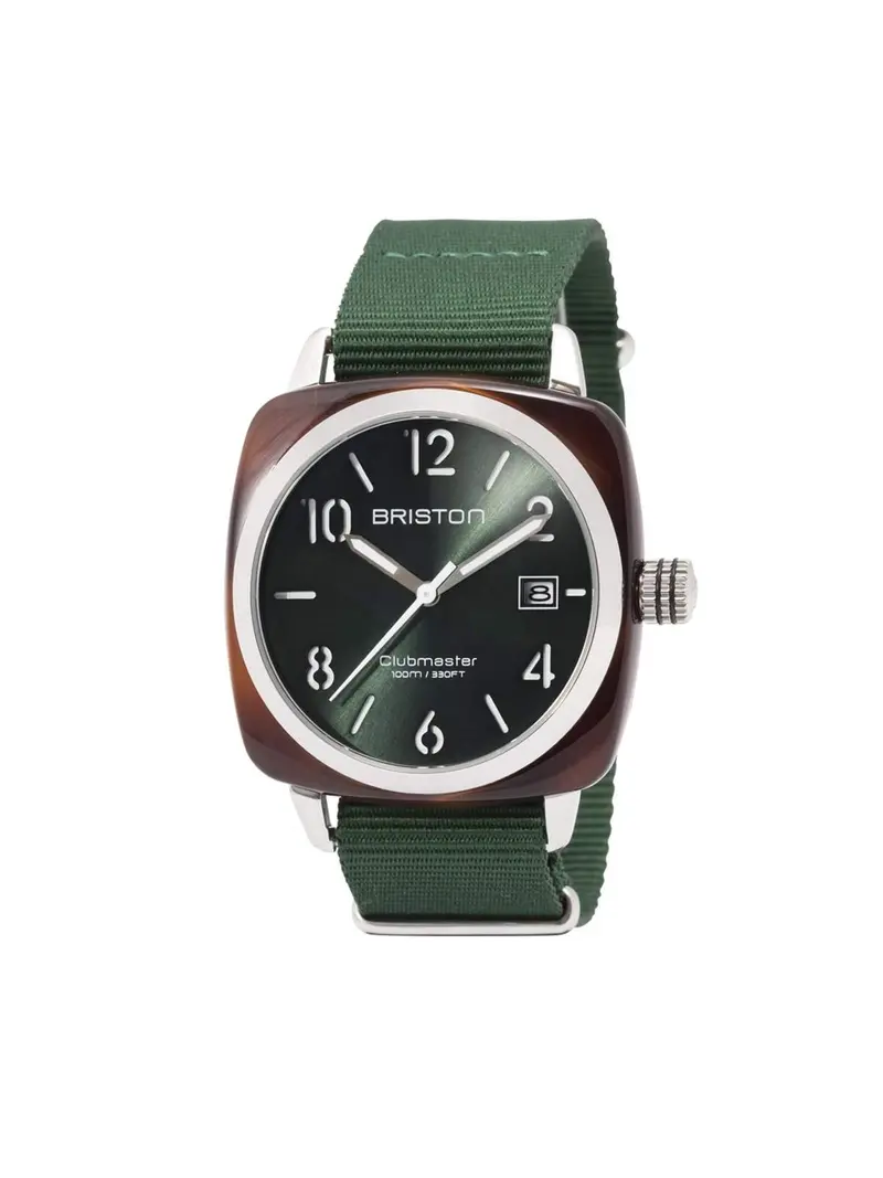 Briston Clubmaster Classic Acetate Hms Tortoise Shell Green Sunray Dial 40Mm 1
