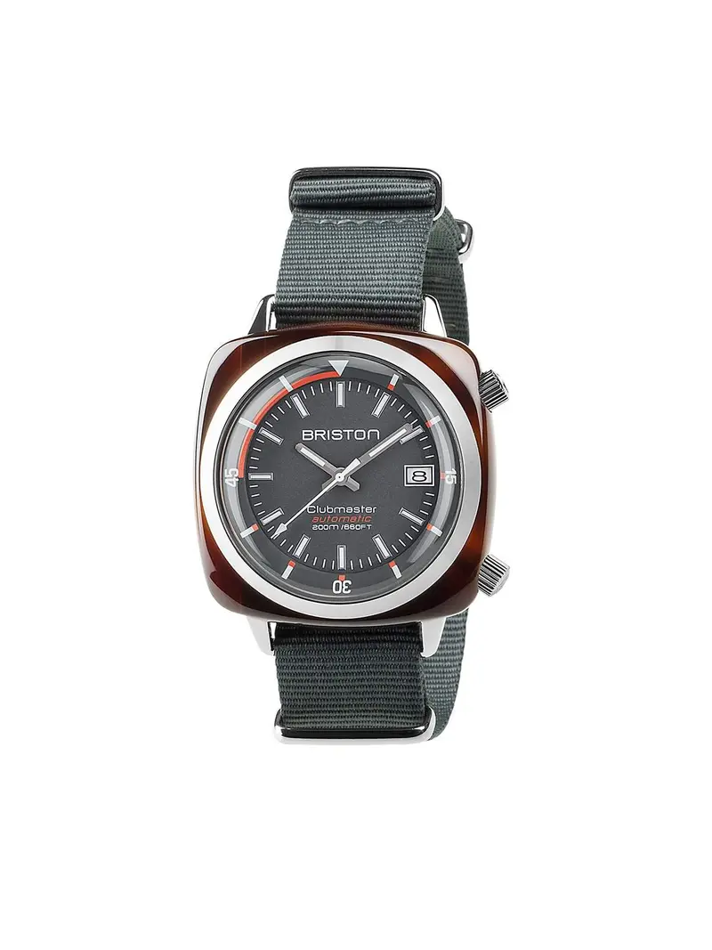 Briston Clubmaster Diver Acetate Automatic Hms Tortoise Shell Grey Dial 42Mm 1