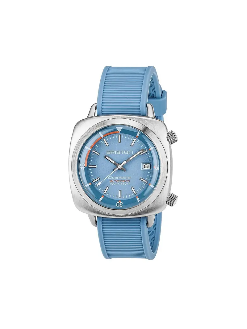 Briston Clubmaster Diver Brushed Steel Automatic Hms Light Blue Dial 42Mm 1