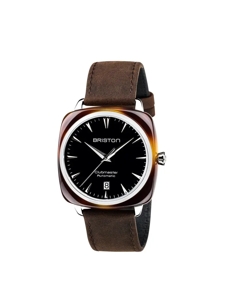 Briston Clubmaster Iconic Acetate Automatic Hms Date Tortoise Shell Black Dial 40Mm 1