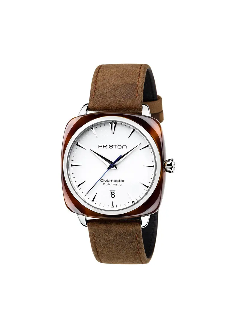 Briston Clubmaster Iconic Acetate Automatic Hms Date Tortoise Shell White Dial 40Mm 1