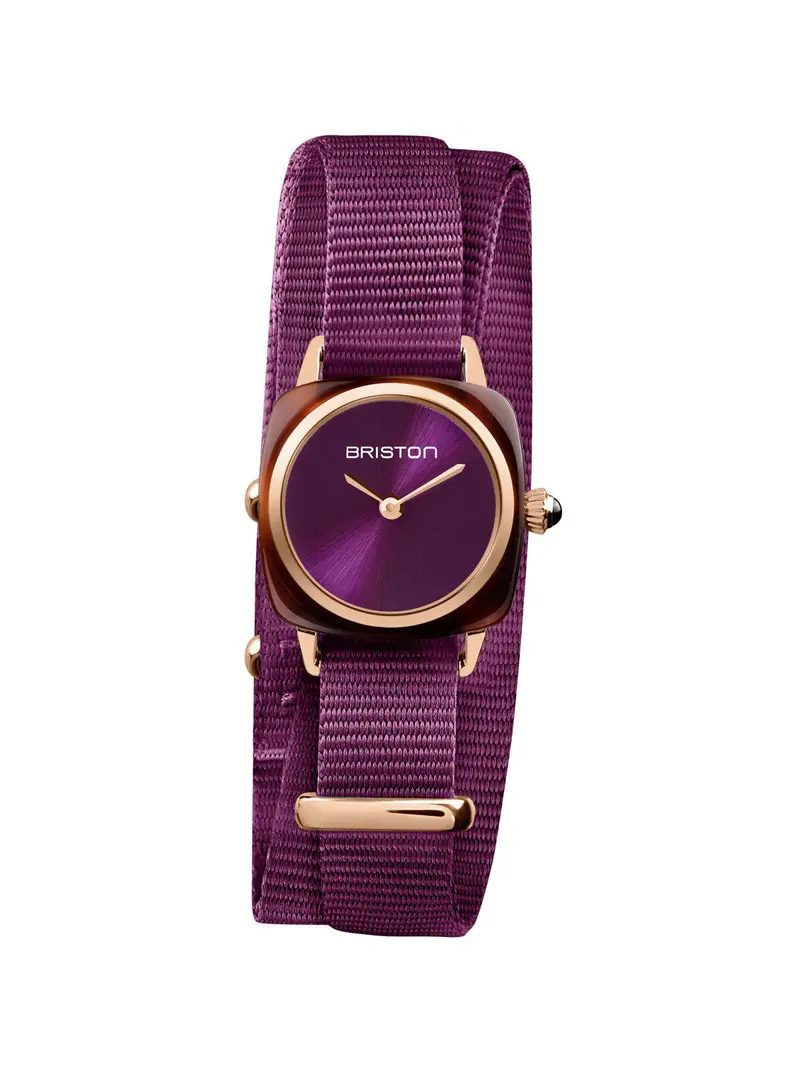 Briston Clubmaster Lady Acetate Hm Cardinal Grape Sunray Dial Rose Gold Double Tour 24Mm 1