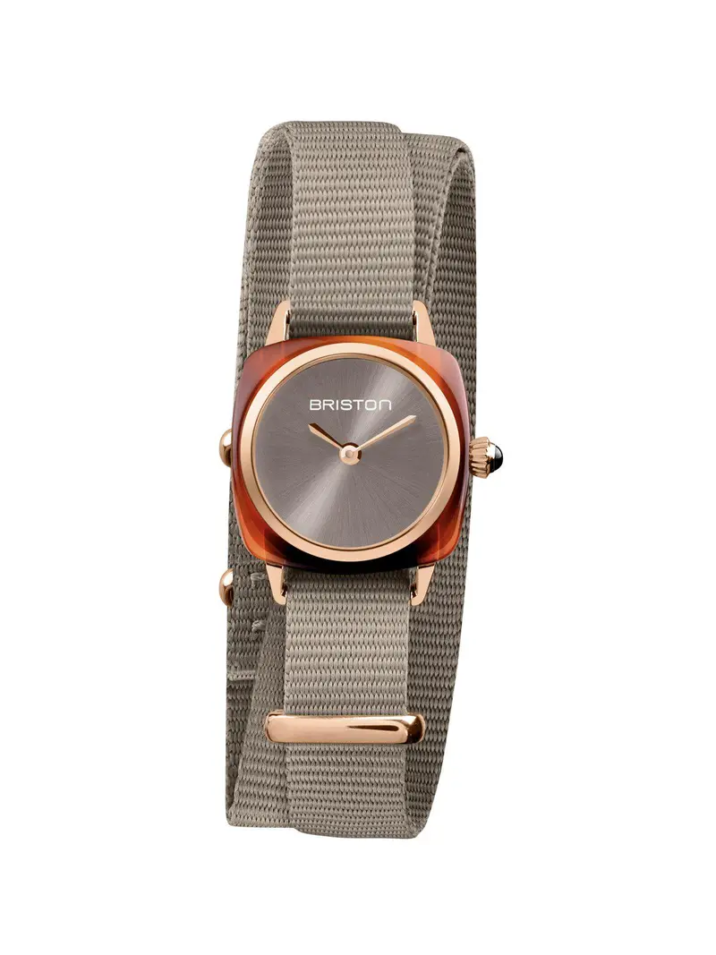 Briston Clubmaster Lady Acetate Hm Taupe Grey Sunray Dial Rose Gold Double Tour 24Mm 1