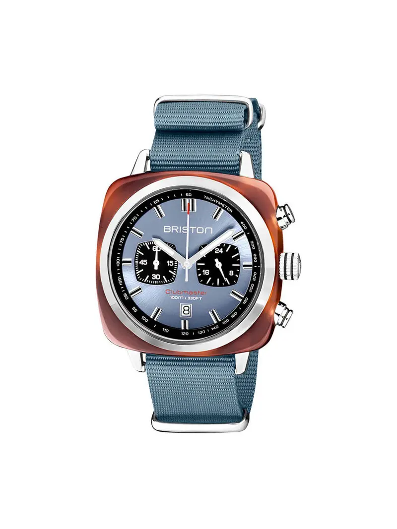 Briston Clubmaster Sport Acetate Chronograph Ice Blue Sunray Dial 42Mm 1