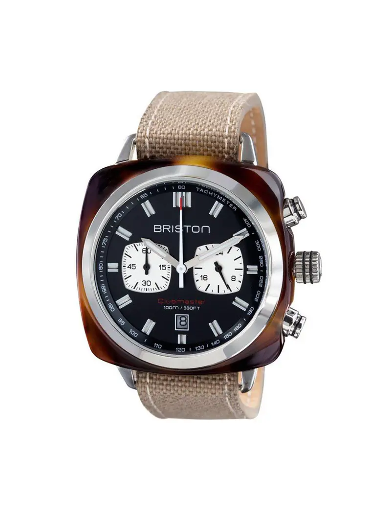 Briston Clubmaster Sport Acetate Chronograph Khaki With Black Dial 42Mm 1