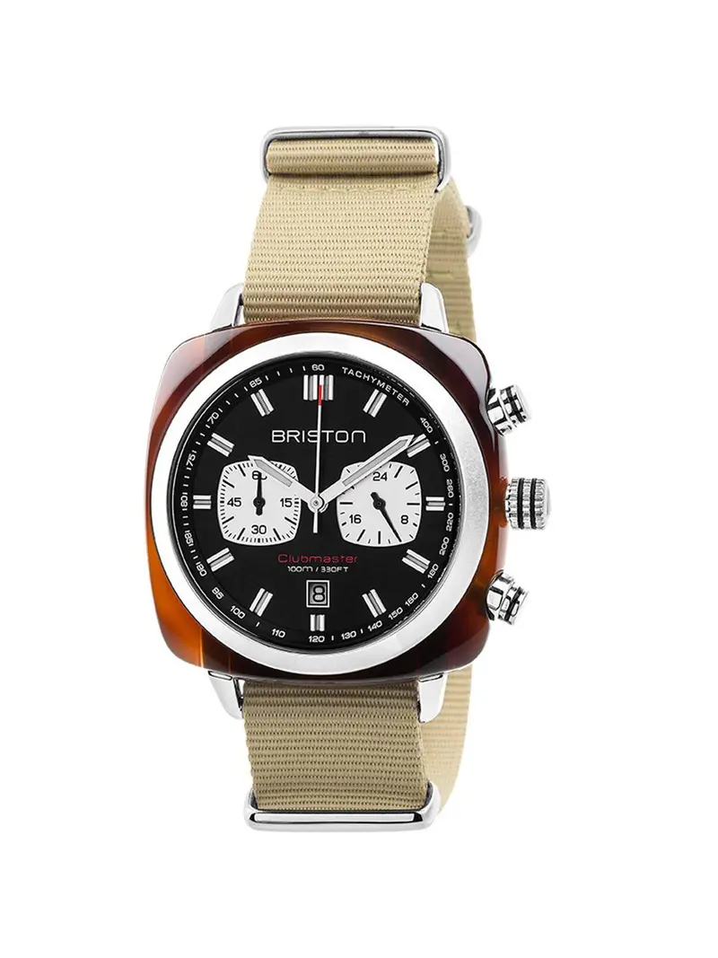 Briston Clubmaster Sport Acetate Chronograph Tortoise Shell Black Dial 42Mm 1