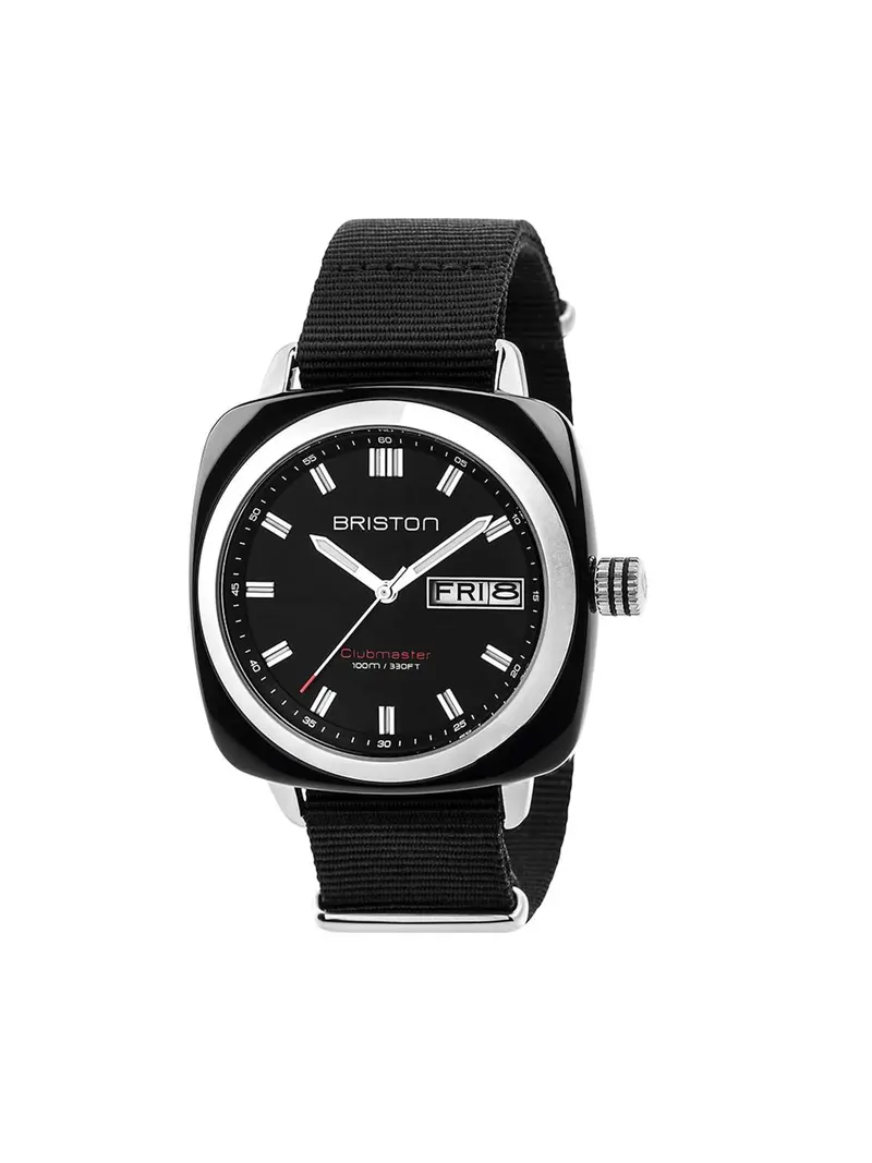 Briston Clubmaster Sport Acetate Hms Black With Black Dial Black Nato Strap 42Mm 1