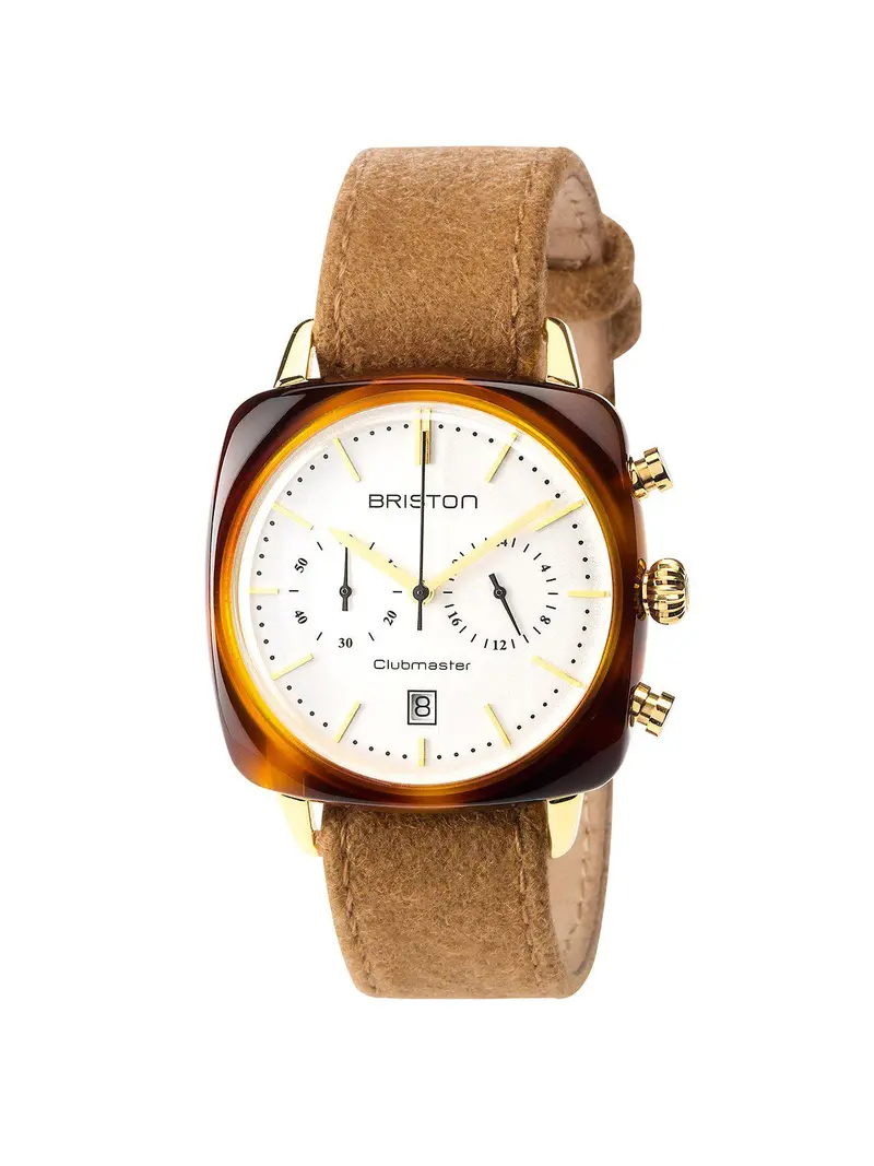 Briston Clubmaster Vintage Acetate Chronograph Gold White Dial And Yellow Gold 40Mm 1