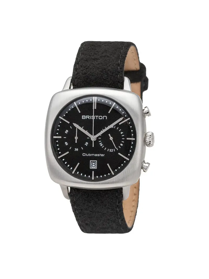 Briston Clubmaster Vintage Brushed Steel Chronograph Black Dial 40Mm 1