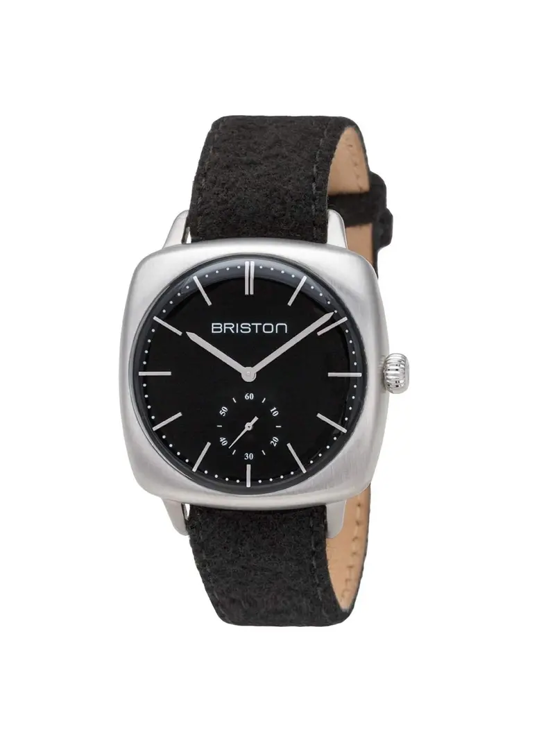 Briston Clubmaster Vintage Brushed Steel Small Second Black Dial 40Mm 1
