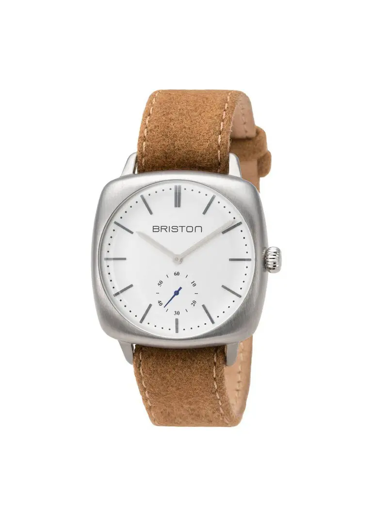 Briston Clubmaster Vintage Brushed Steel Small Second White Dial 40Mm 1