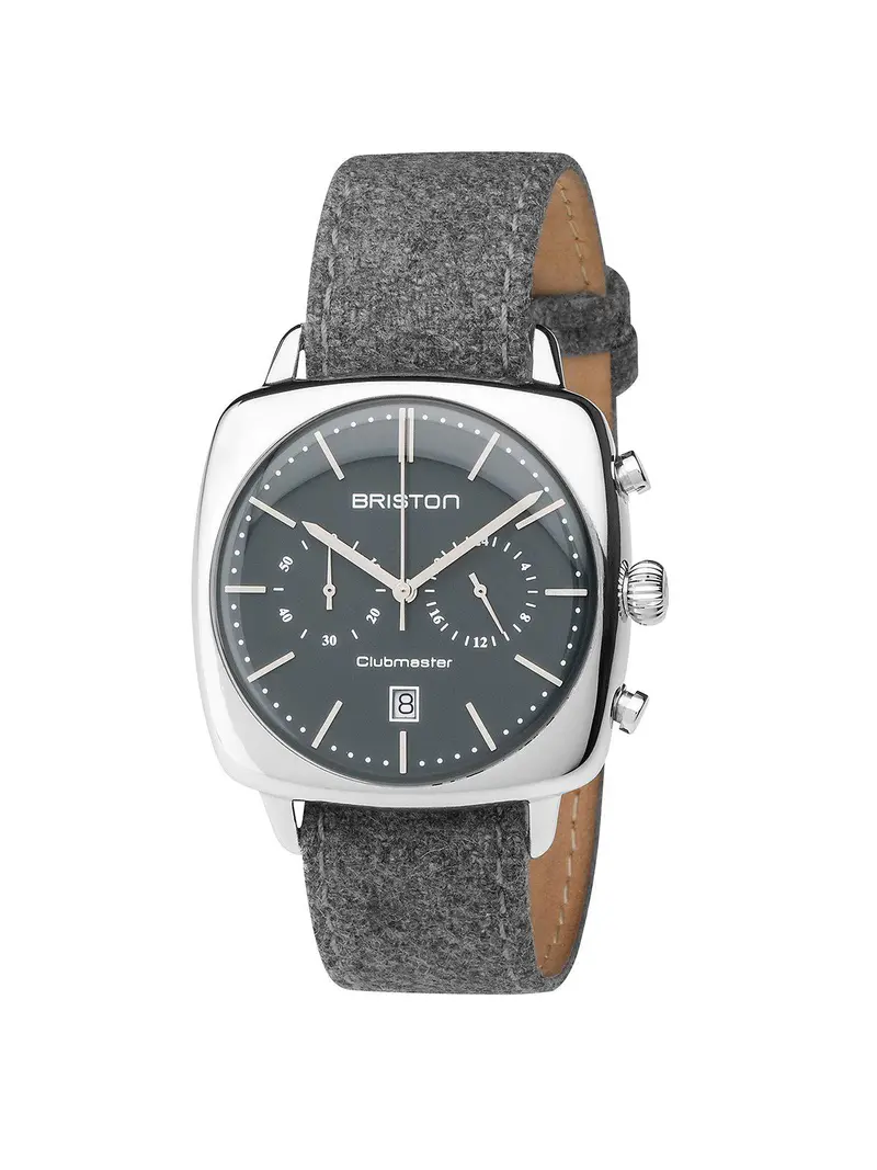Briston Clubmaster Vintage Steel Chronograph Grey Matt Dial 40Mm 1