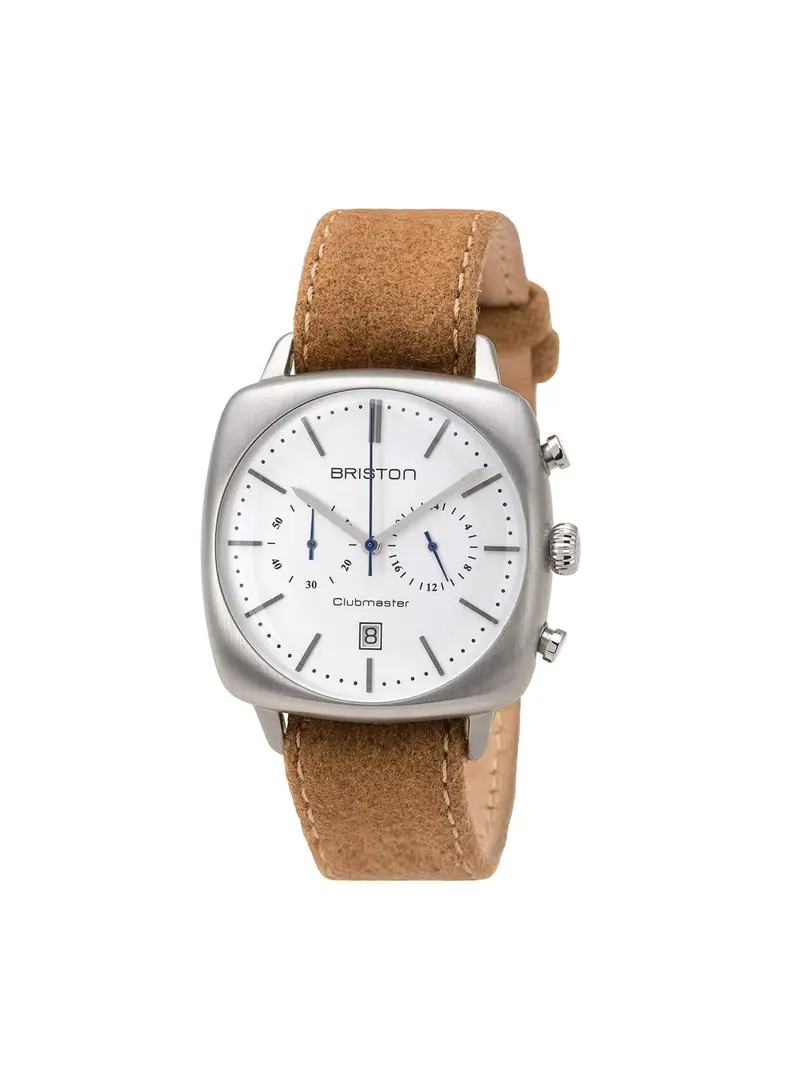 Briston Clubmaster Vintage Steel Chronograph White Dial 40Mm 1