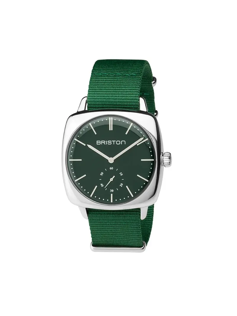 Briston Clubmaster Vintage Steel Small Second British Green Matt Dial British Green Nato Strap 40Mm 1
