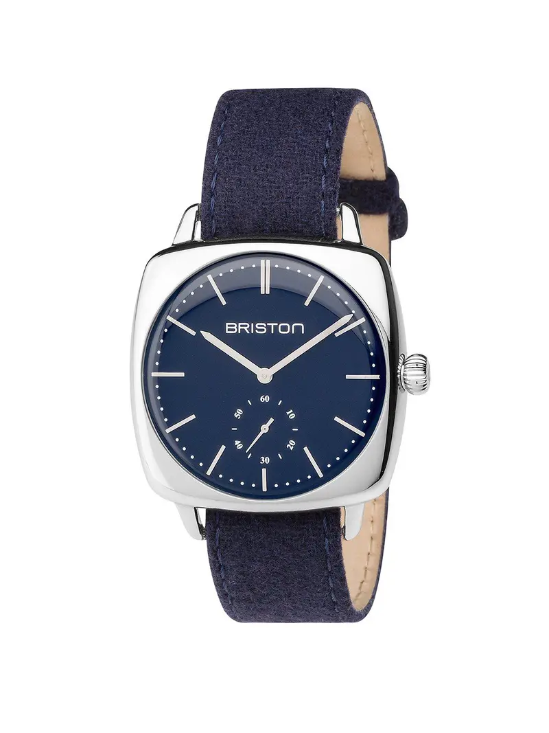Briston Clubmaster Vintage Steel Small Second Navy Blue Matt Dial 40Mm 1