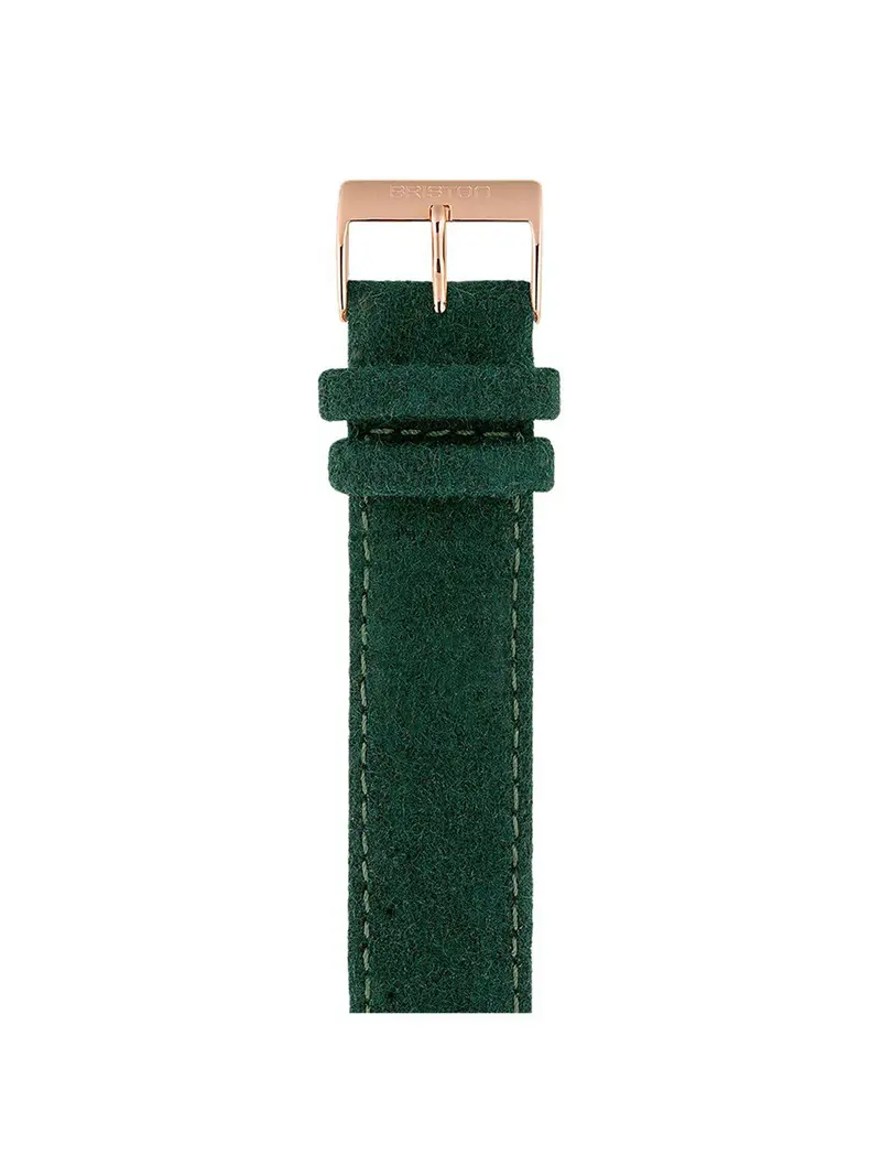 Briston Leather Flannel Strap British Green Rose Gold 20Mm 1