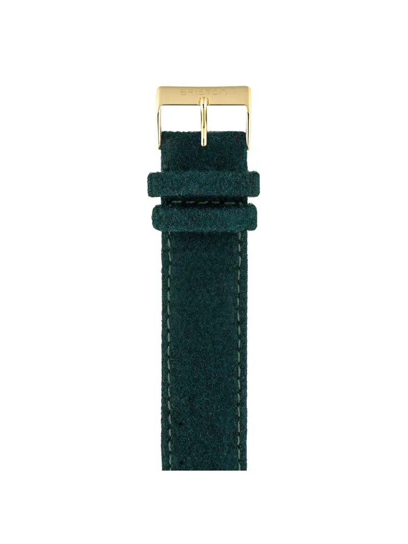 Briston Leather Flannel Strap British Green Yellow Gold 20Mm 1