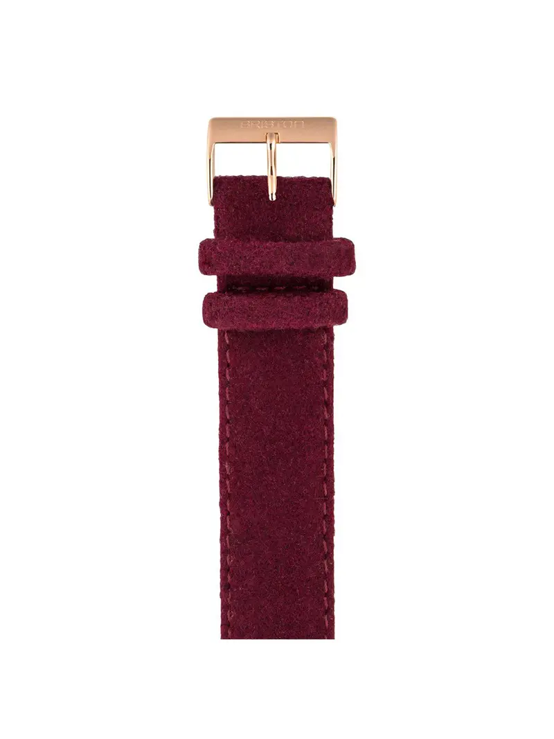 Briston Leather Flannel Strap Burgundy Rose Gold 20Mm 1