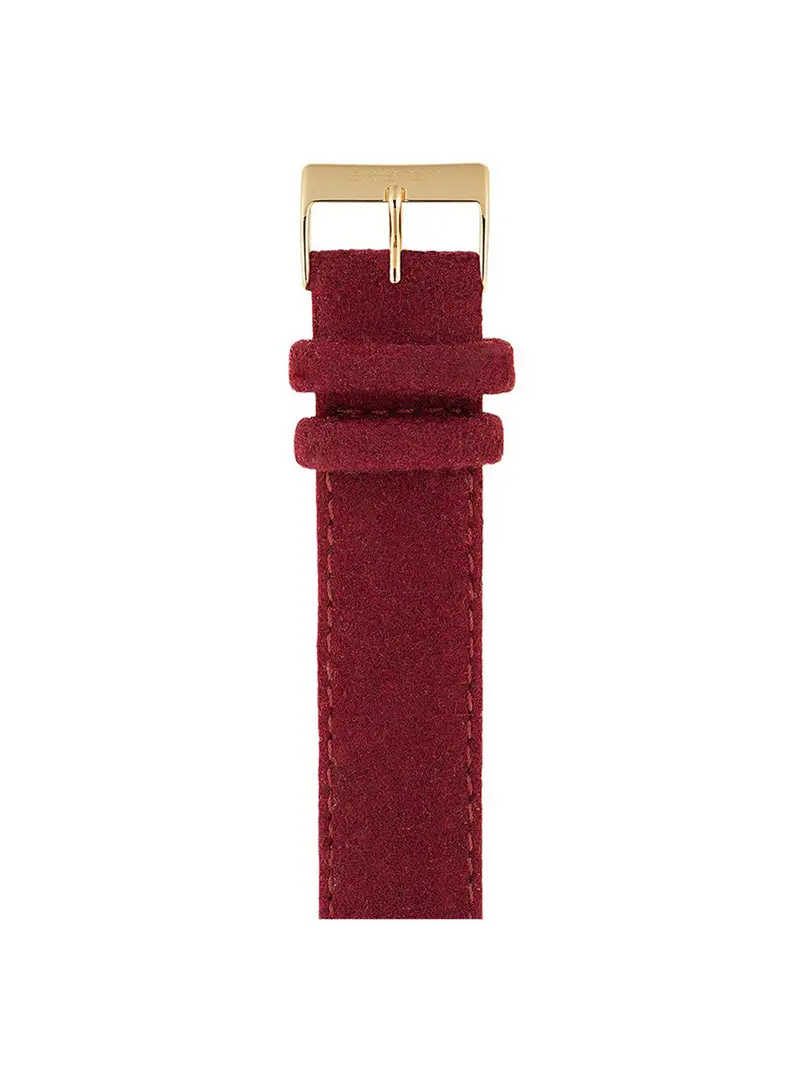 Briston Leather Flannel Strap Burgundy Yellow Gold 20Mm 1