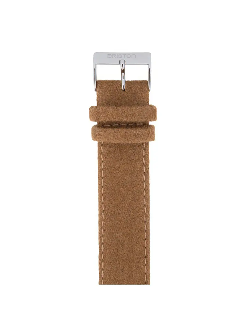 Briston Leather Flannel Strap Camel Polished Steel 20Mm 1