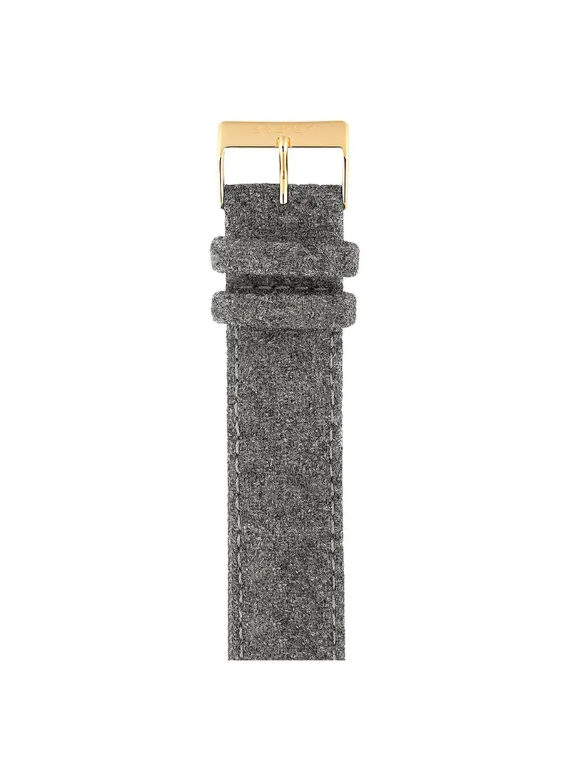 Briston Leather Flannel Strap Grey Yellow Gold 20Mm 1