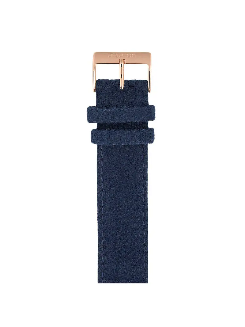 Briston Leather Flannel Strap Navy Blue Rose Gold 20Mm 1