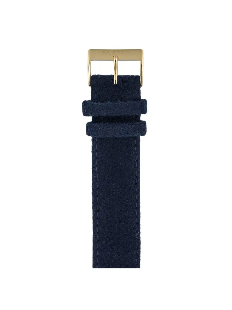 Briston Leather Flannel Strap Navy Blue Yellow Gold 20Mm 1