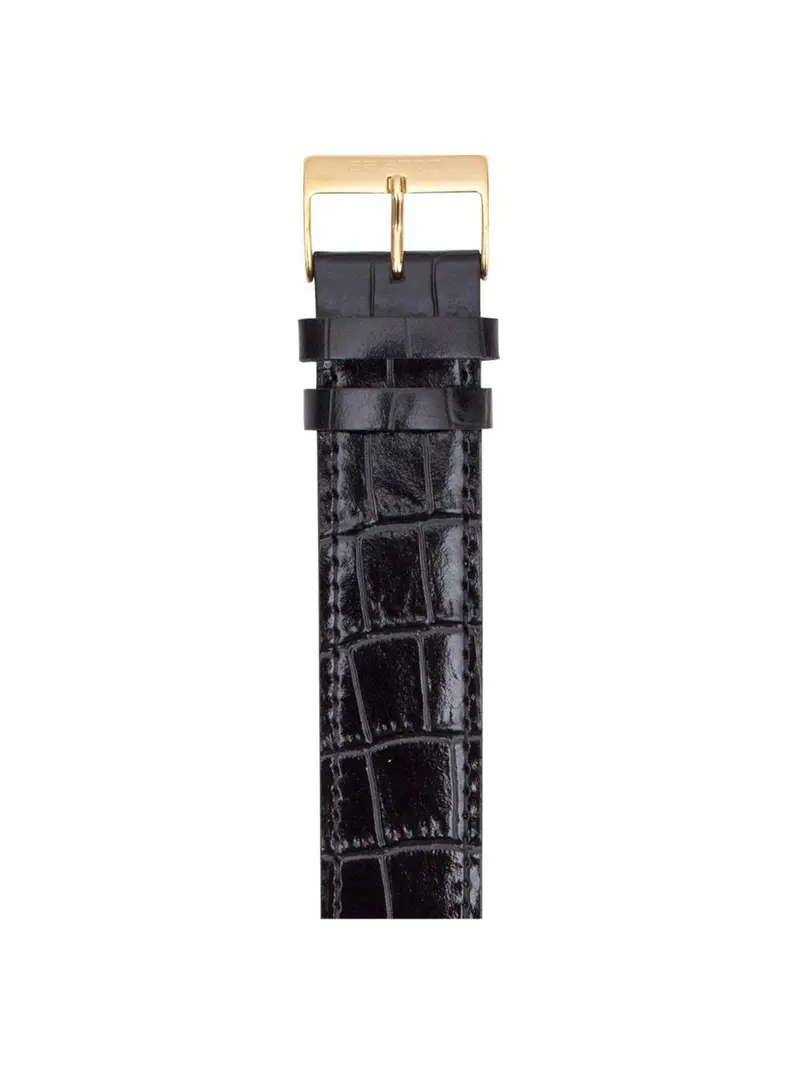 Briston Luxury Leather Strap Black Alligator Yellow Gold 20Mm 1