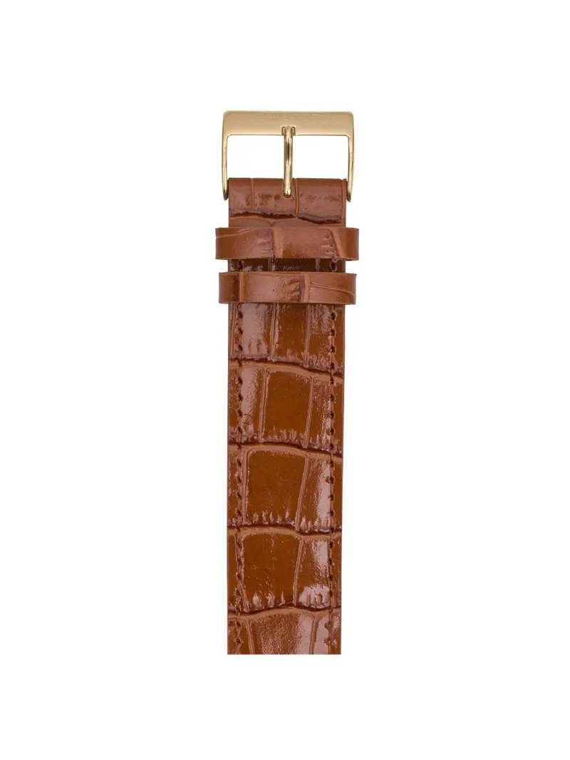 Briston Luxury Leather Strap Brown Alligator Yellow Gold 20Mm 1