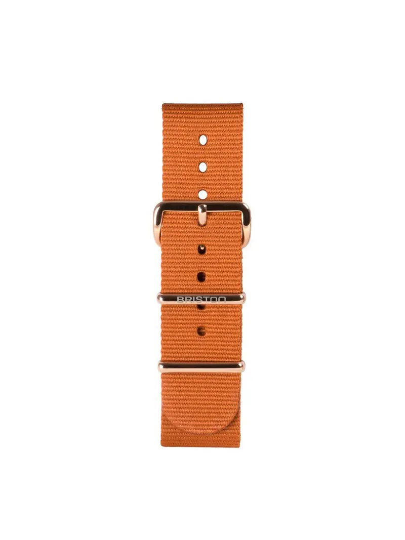 Briston Nato Strap Dark Brown Rose Gold 20Mm 1