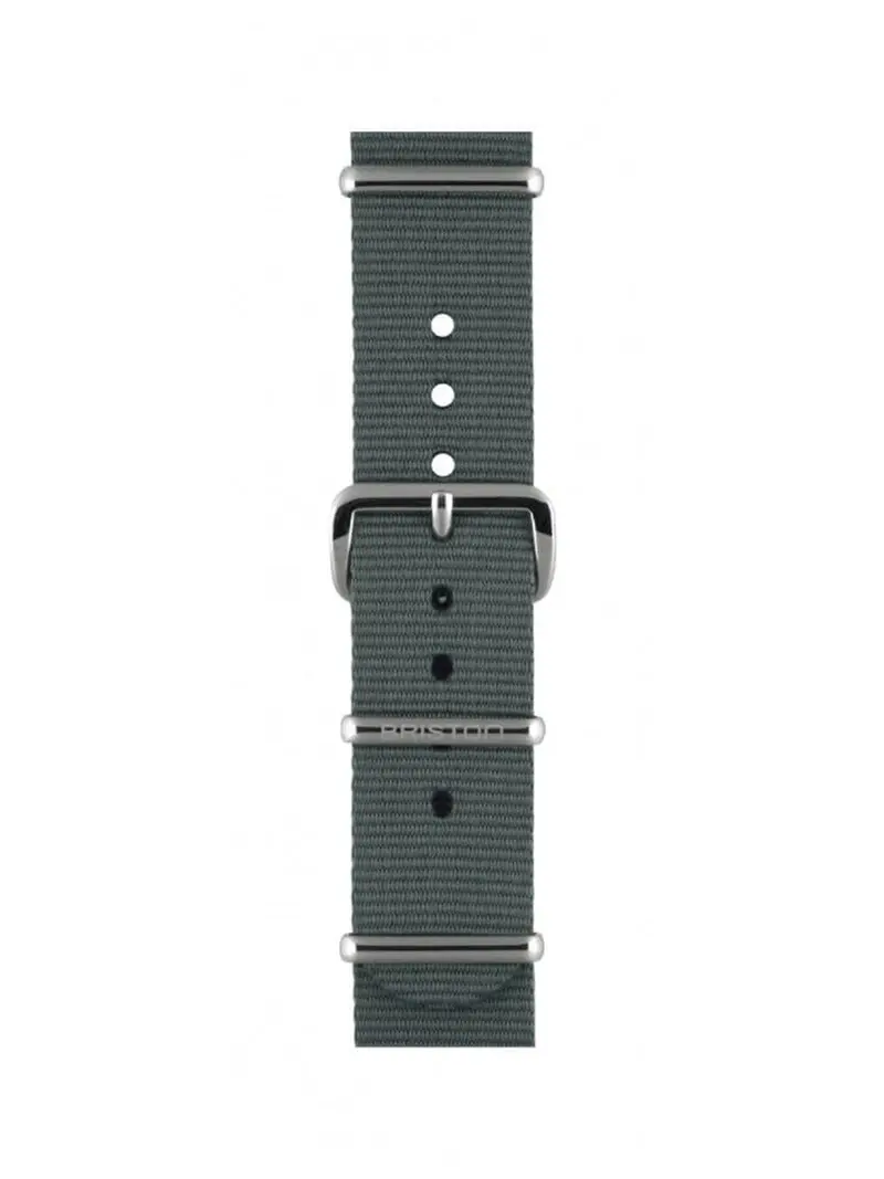 Briston Nato Strap Grey Polished Steel 18Mm 1