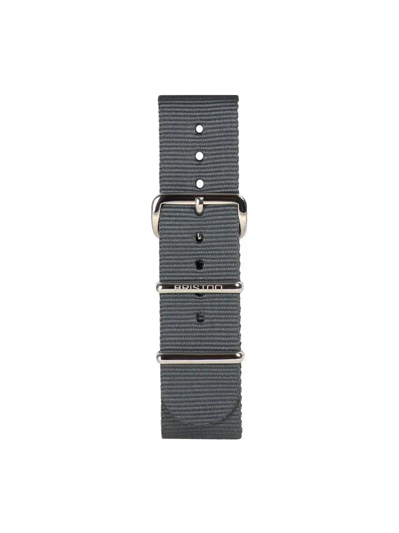 Briston Nato Strap Grey Polished Steel 20Mm 1