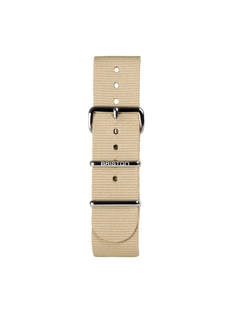 Briston Nato Strap Khaki Polished Steel 20Mm 1