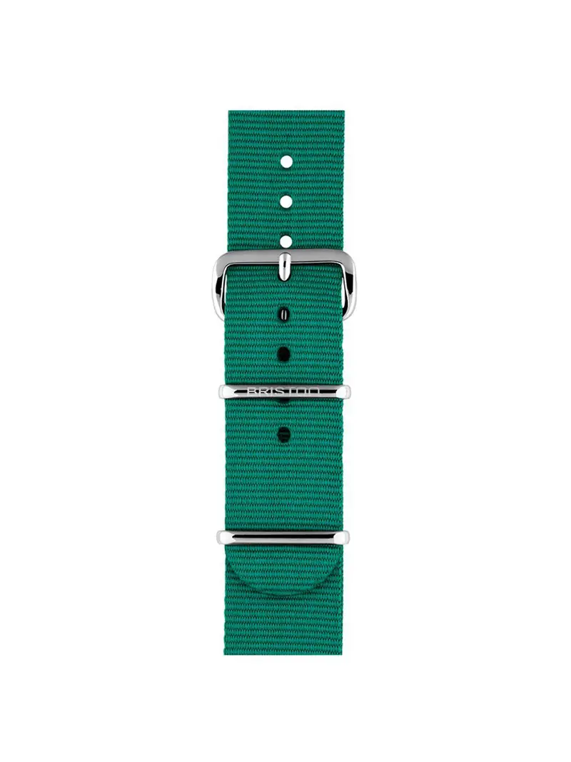 Briston Nato Strap Mint Polished Steel 20Mm 1