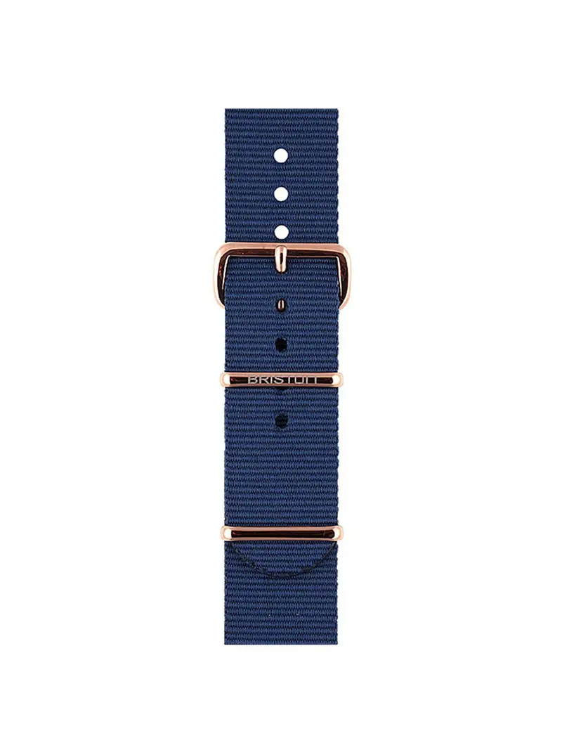 Briston Nato Strap Navy Blue Rose Gold 20Mm 1