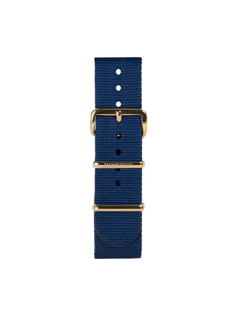 Briston Nato Strap Navy Blue Yellow Gold 20Mm 1