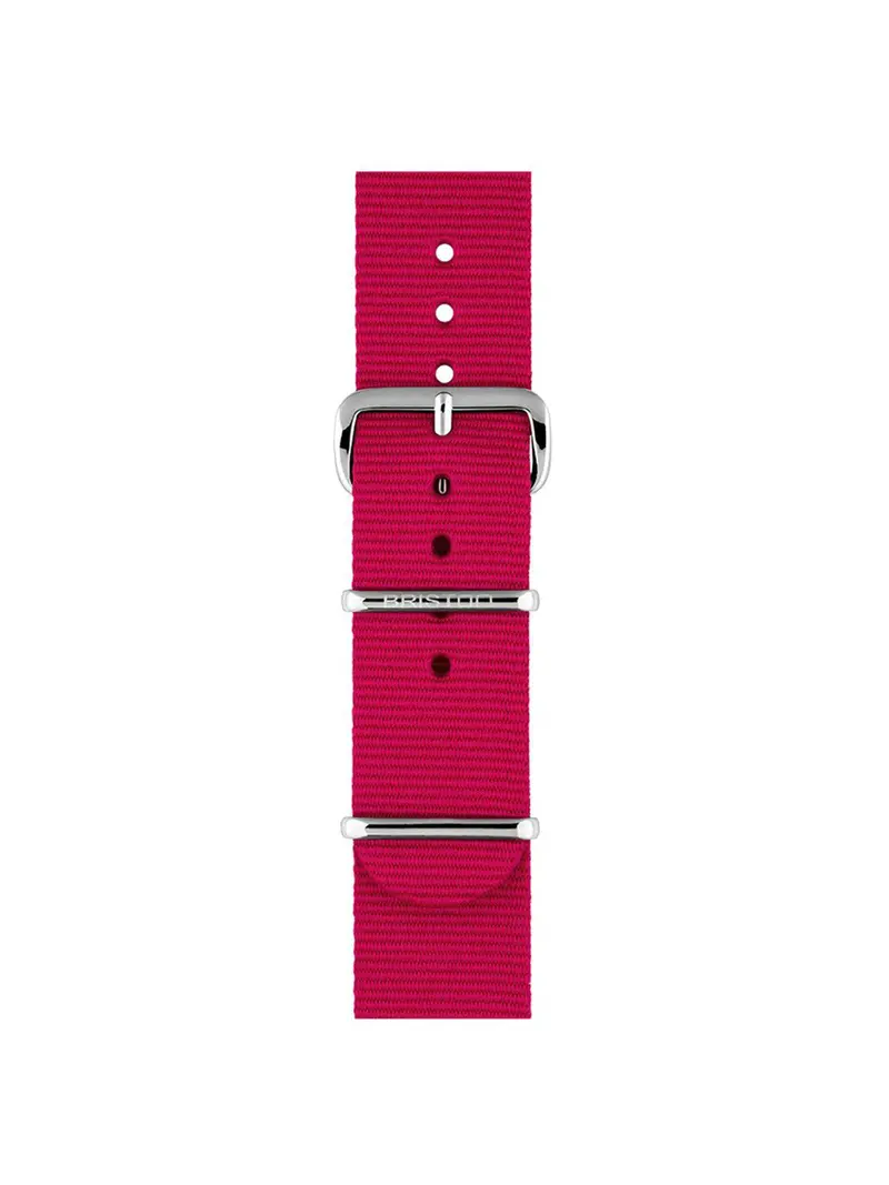 Briston Nato Strap Raspberry Polished Steel 20Mm 1