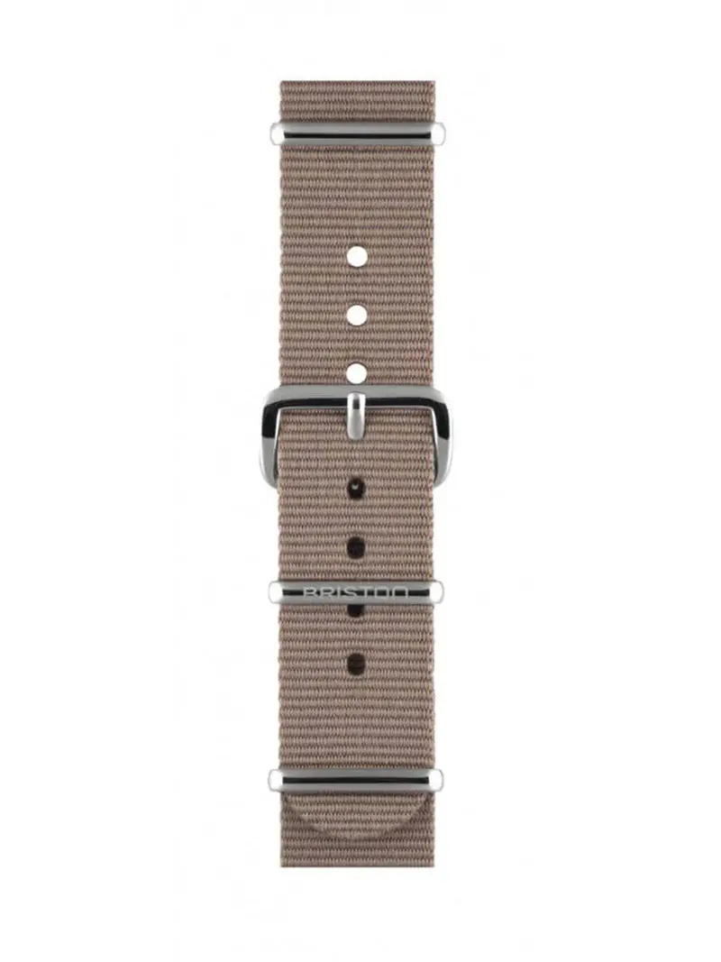 Briston Nato Strap Taupe Grey Polished Steel 18Mm 1