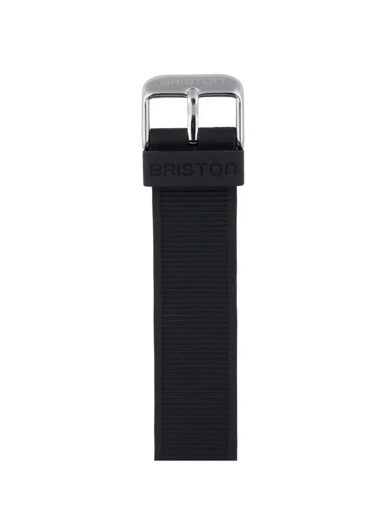 Briston Rubber Strap Black Polished Steel 20Mm 1