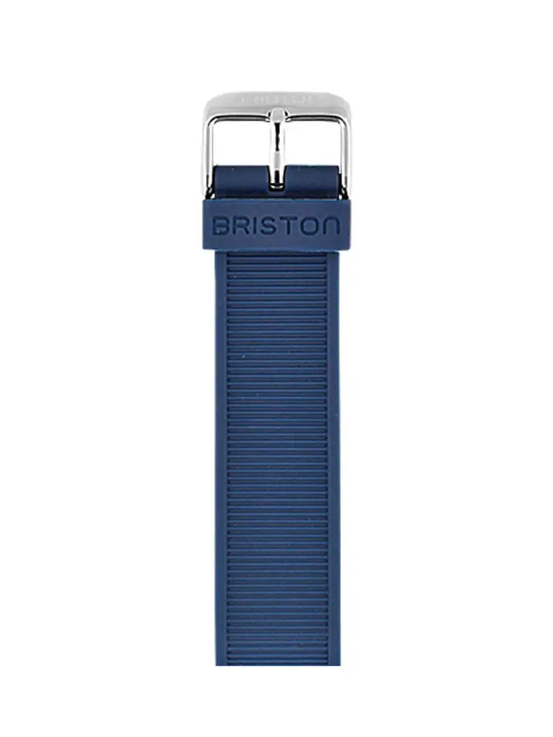 Briston Rubber Strap Navy Blue Polished Steel 20Mm 1