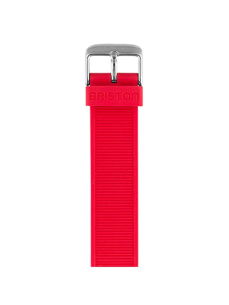 Briston Rubber Strap Red Polished Steel 18Mm 1