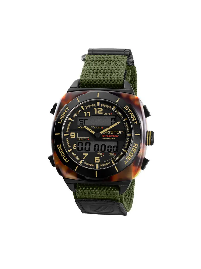 Briston Streamliner Adventure Acetate Green Army 44Mm 1