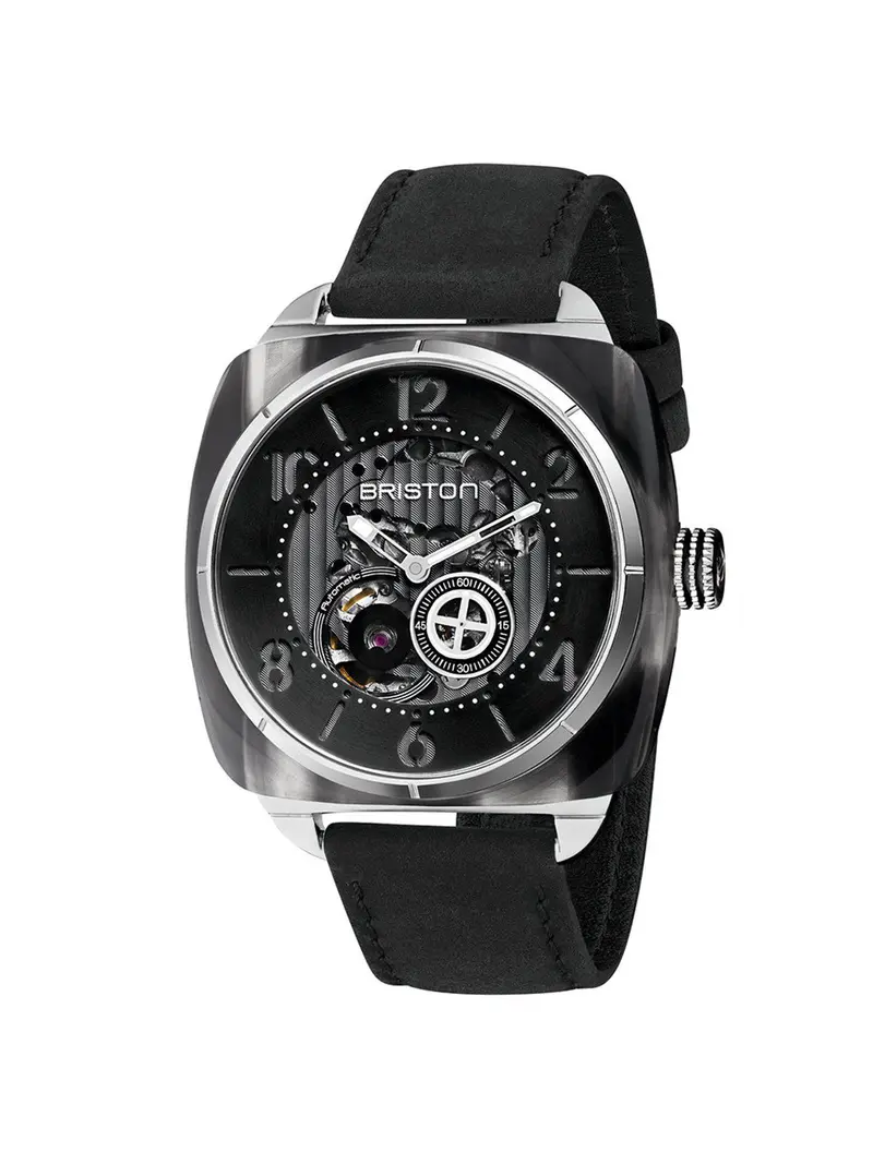 Briston Streamliner Skeleton Automatic Acetate Hms Black / Black 42Mm 1