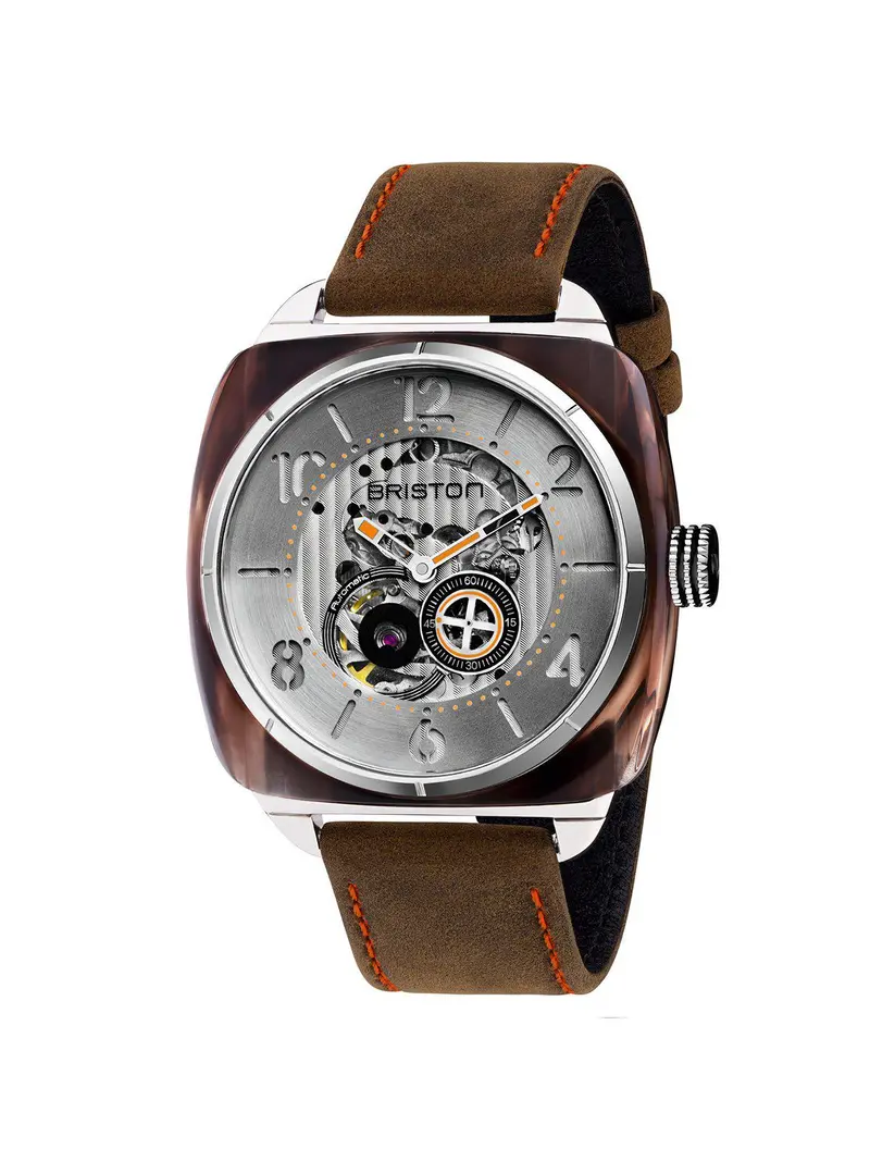 Briston Streamliner Skeleton Automatic Acetate Hms Brown / Silver 42Mm 1