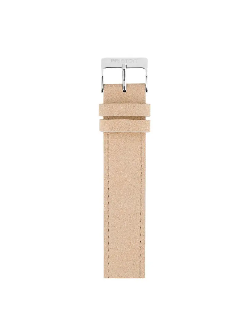 Briston Suede Strap Beige Polished Steel 18Mm 1