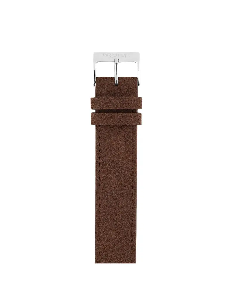 Briston Suede Strap Brown Polished Steel 18Mm 1