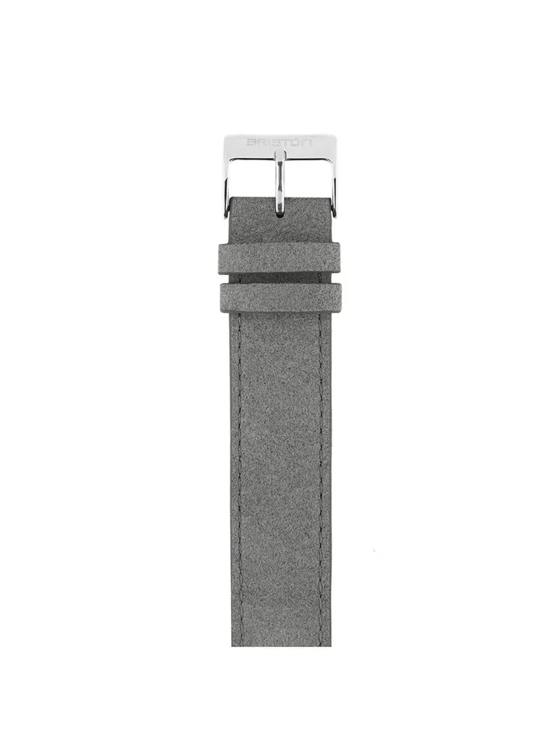 Briston Suede Strap Light Grey Polished Steel 18Mm 1