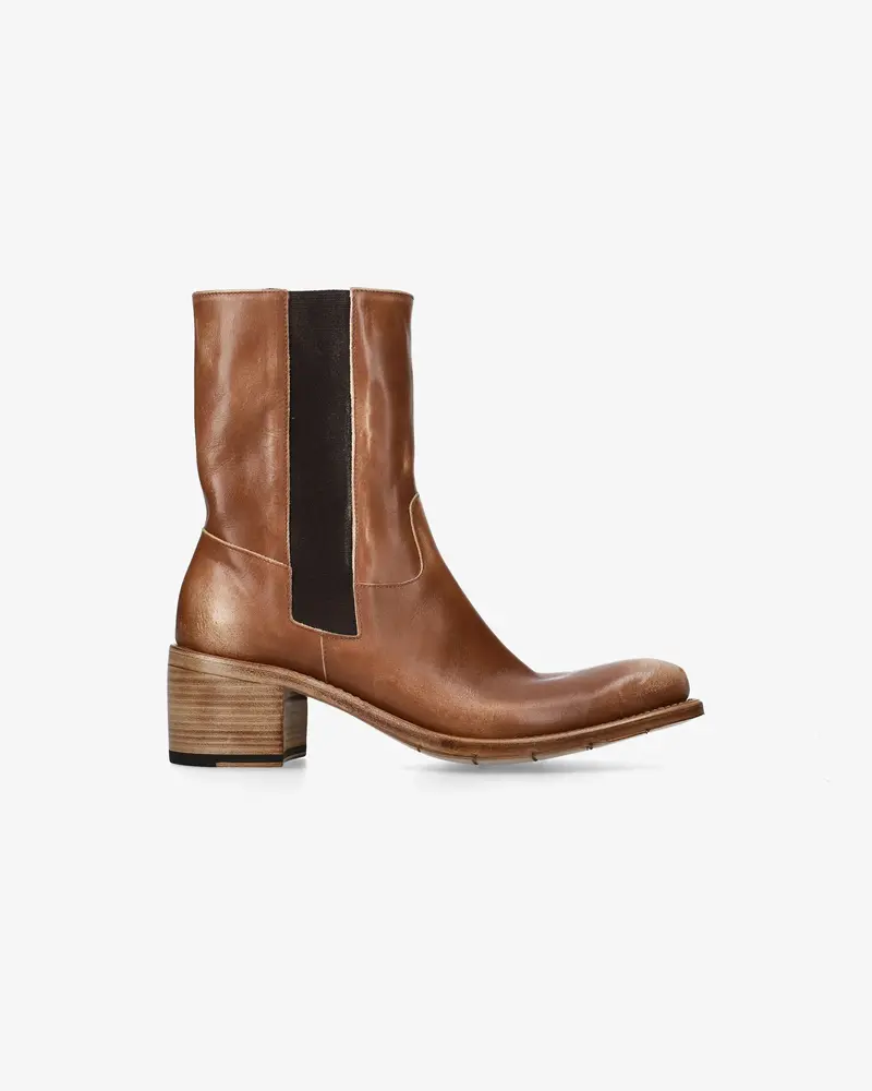 Brown Leather Ankle Boots M7270c 1